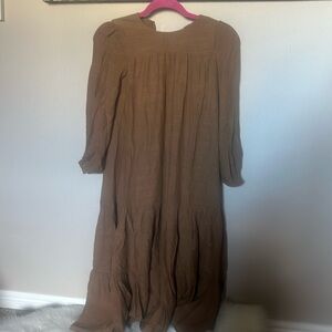 NWT JOYFOLIE Charolette dress in dull gold